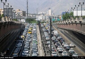 عکس خبري -شکستن رکورد ترافيک تهران در سال ????/ شکل‌گيري ترافيک ???? کيلومتري در روز شنبه