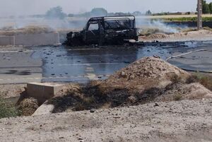 عکس خبري -علت حريق خودروي حمل مهمات در ورامين مشخص شد