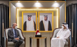 عکس خبري -گفت‌وگوي رابرت مالي با وزير خارجه قطر درباره ايران