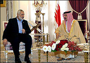 عکس خبري -هنيه با پادشاه بحرين ديدار کرد