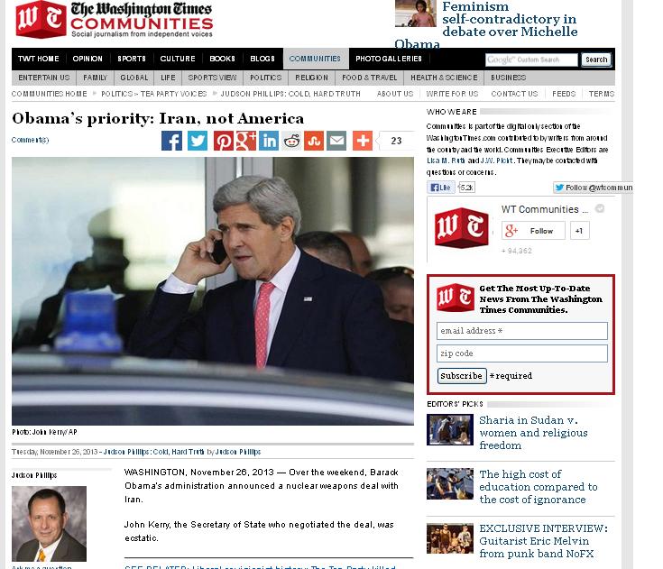 عکس خبري -واشنگتن تايمز: اوباما رئيس جمهور ايران است