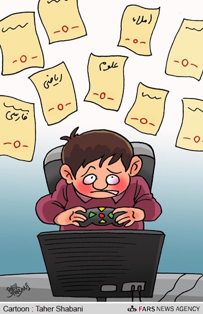عکس خبري -کاريکاتور/بازيهاي رايانه اي علت 70درصد افت تحصيلي دانش آموزان
