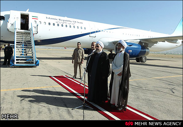 عکس خبري -رئيس‌جمهور تهران را به مقصد باکو ترک کرد