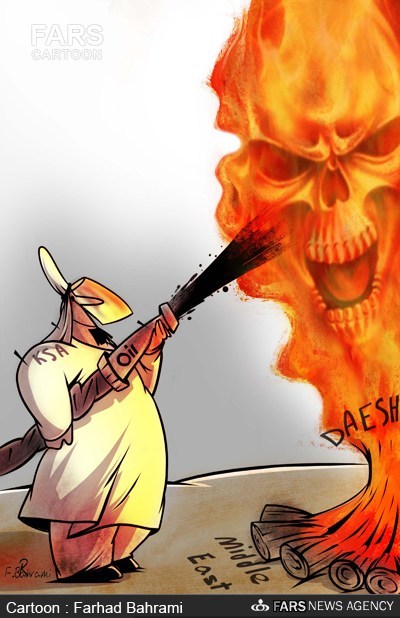 عکس خبري -کاريکاتور/پول نفت عربستان براي کمک به داعش!