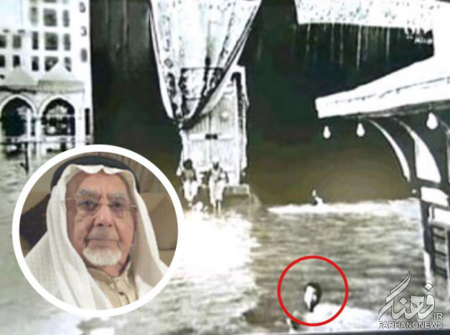 عکس خبري -تنها مردي که با شنا ، کعبه را طواف‌ کرد +عکس