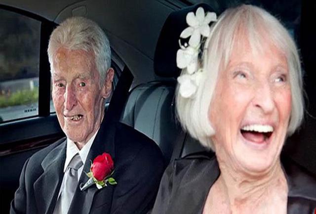عکس خبري -ازدواج زوج عاشق در 100 سالگي