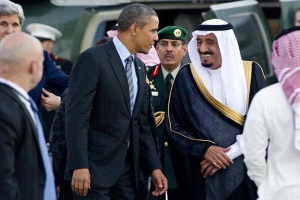 عکس خبري -سفر پادشاه عربستان به آمريكا با موضوع ايران،سوريه و يمن