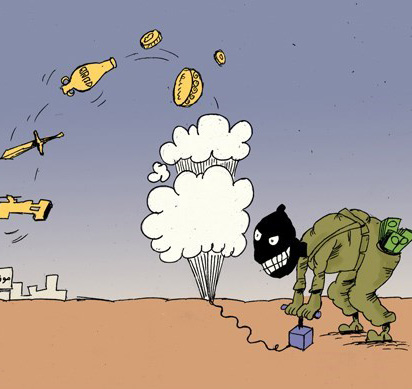 عکس خبري -کاريکاتور/تجارت باستاني داعش!