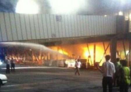 عکس خبري -آتش سوزي يدک کش  در فرودگاه مهرآباد مهار شد