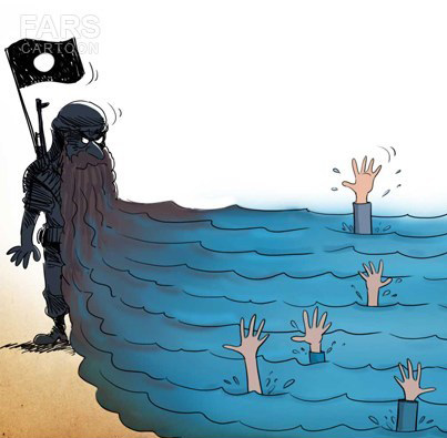 عکس خبري -کاريکاتور/غرق شدن ?? پناهجوي جنگ زده سوريه و عراق