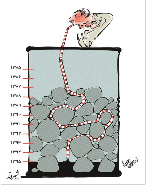 عکس خبري -کاريکاتور/ سهم نفت احمدي نژاد و روحاني! 