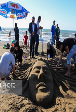 عکس خبري -گزارش تصويري/مجسمه‌هاي شني در ساحل فرح آباد 
