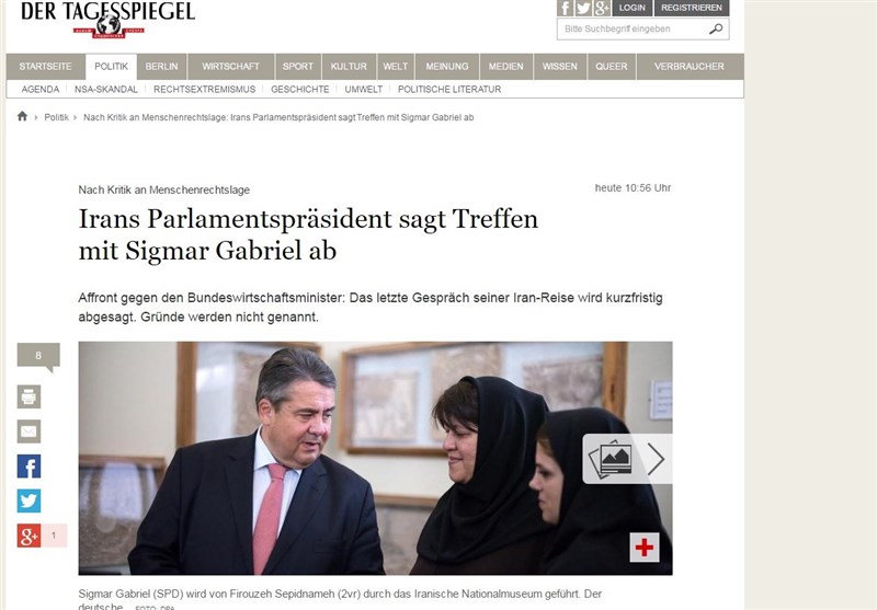 عکس خبري -لاريجاني وزير گستاخ آلمان را به حضور نپذيرفت