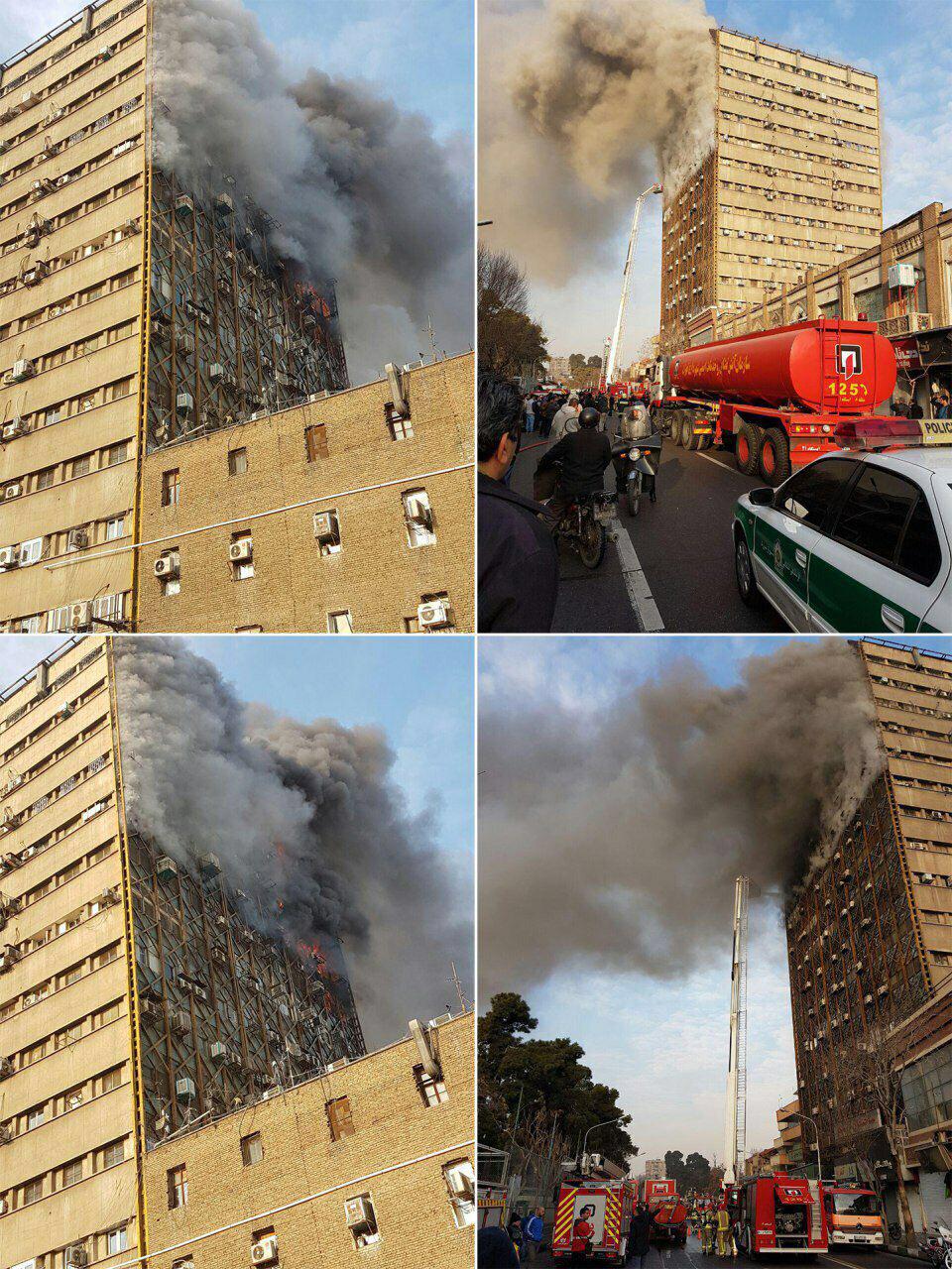 عکس خبري -حريق ساختمان پلاسکو اطفاء شد/ عمليات جستجوي مصدومين آغاز شد