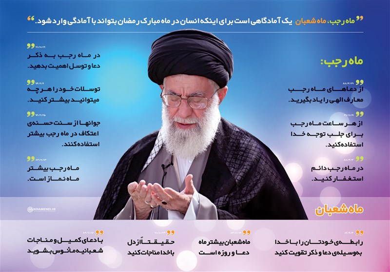 عکس خبري - ماه رجب و  شعبان و استفاده از توصيه‌هاي عملي امام خامنه‌اي در اين رابطه