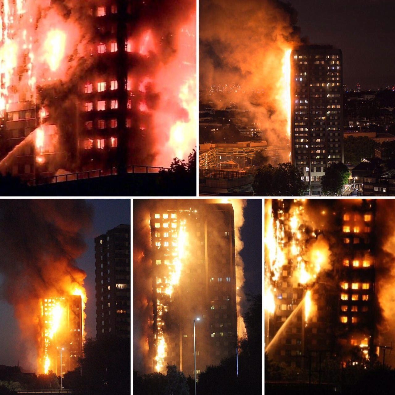 عکس خبري -آتش‌سوزي بزرگ در برجي در غرب لندن/ همه ساختمان مي‌سوزد/ شايد برج فروبريزد+ عکس