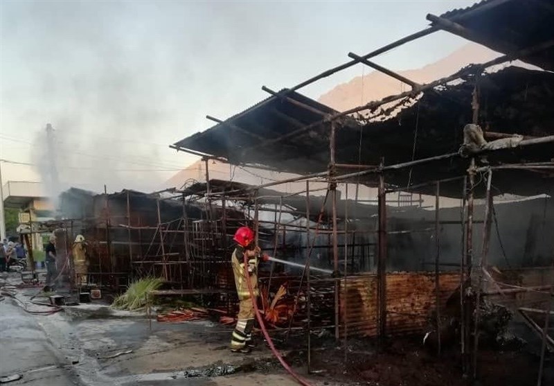 عکس خبري -?? غرفه در بازار گل آتش‌ گرفت 