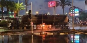 عکس خبري -آتش گرفتن تانکر حامل گاز در حيفا