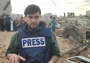 عکس خبري -حاميان مطبوعات حمله موشکي رژيم صهيونيستي به ساختمان رسانه‌اي غزه را محکوم کردند