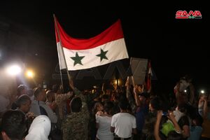 عکس خبري -جشن و شادي مردم سوريه پس از اعلام پيروزي بشار اسد