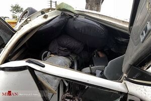 عکس خبري -واژگوني پرايد در بزرگراه آزادگان